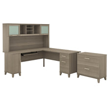 Load image into Gallery viewer, 72W L Shaped Desk with Hutch and Lateral File Cabinet
