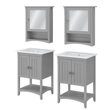 Load image into Gallery viewer, 48W Double Vanity Set with Sinks and Medicine Cabinets
