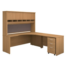 Load image into Gallery viewer, Right Handed Corner Desk, Hutch and Mobile File Cabinet
