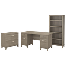 Load image into Gallery viewer, 60W Office Desk with Lateral File Cabinet and 5 Shelf Bookcase

