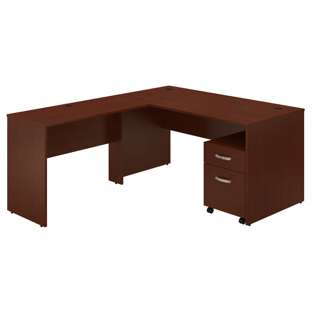 60W L Shaped Desk with Mobile File Cabinet