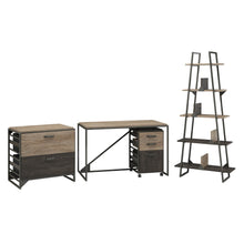 Load image into Gallery viewer, 50W Industrial Desk with A Frame Bookshelf and File Cabinets
