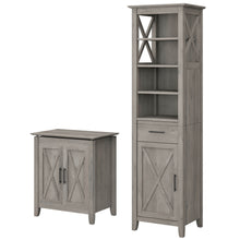 Load image into Gallery viewer, Tall Linen Cabinet and Laundry Hamper with Lid
