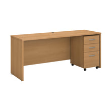 Load image into Gallery viewer, 72W x 24D Office Desk with Mobile File Cabinet
