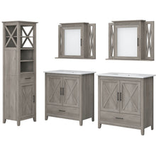 Load image into Gallery viewer, 64W Double Vanity Set with Sinks, Medicine Cabinets and Linen Tower

