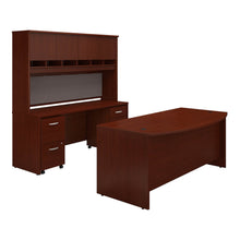 Load image into Gallery viewer, Bow Front Desk with Credenza, Hutch and Storage
