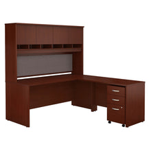 Load image into Gallery viewer, 72W L Shaped Desk with Hutch and Mobile File Cabinet
