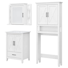 Load image into Gallery viewer, 24W Bathroom Vanity Sink with Mirror and Over Toilet Storage Cabinet
