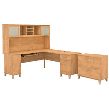 Load image into Gallery viewer, 72W L Shaped Desk with Hutch and Lateral File Cabinet
