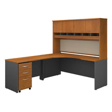 Load image into Gallery viewer, Left Handed Corner Desk, Hutch and Mobile File Cabinet
