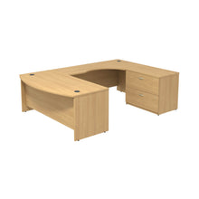 Load image into Gallery viewer, Bow Front Right Handed U Shaped Desk with Lateral File Cabinet
