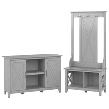 Load image into Gallery viewer, Entryway Storage Set with Hall Tree, Shoe Bench and 2 Door Cabinet
