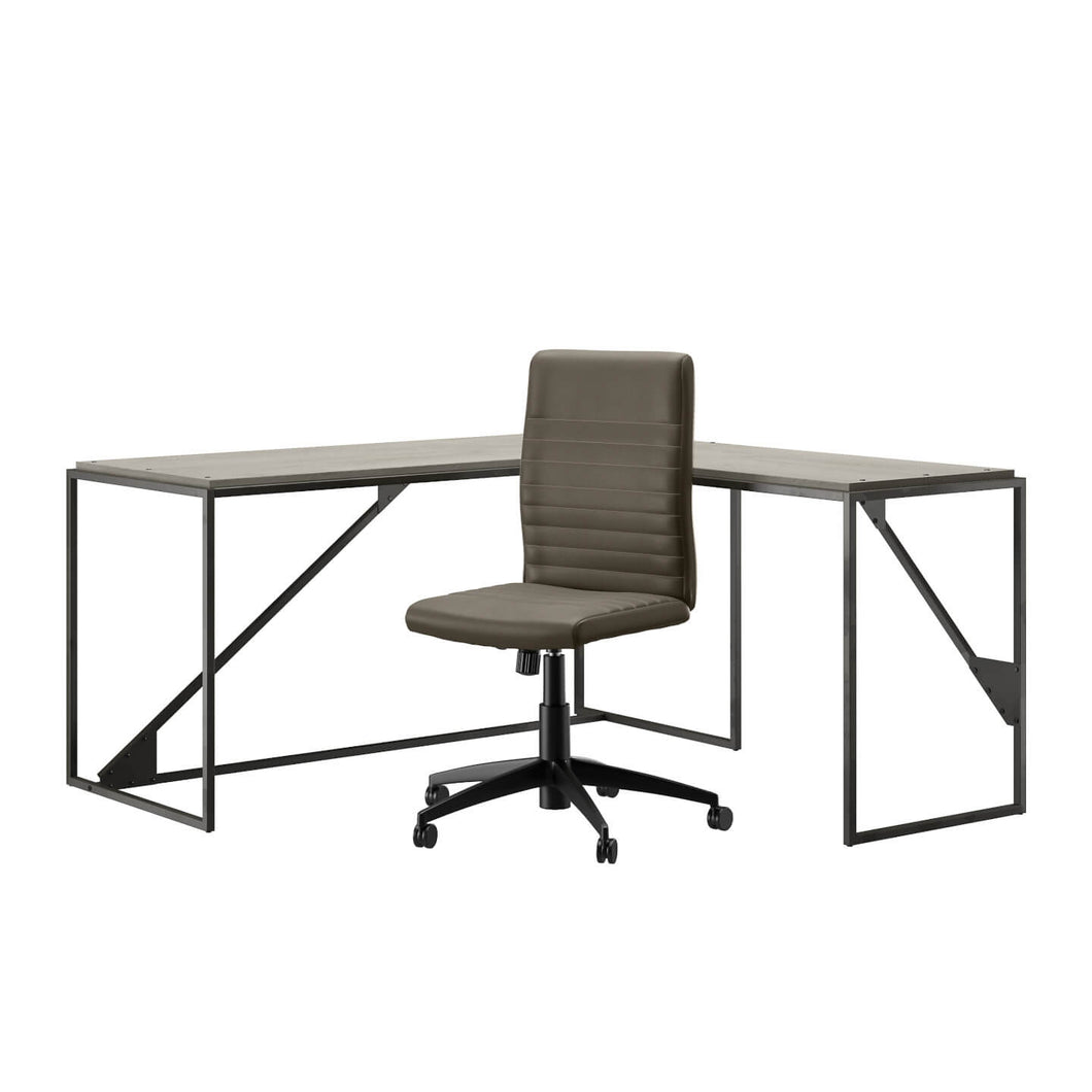 62W L Shaped Industrial Desk and Chair Set
