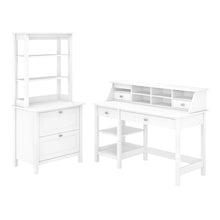 Load image into Gallery viewer, 54W Computer Desk with Shelves, Organizer, File Cabinet and Hutch

