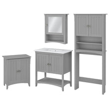 Load image into Gallery viewer, 32W Bathroom Vanity Sink with Mirror, Over Toilet Storage and Hamper
