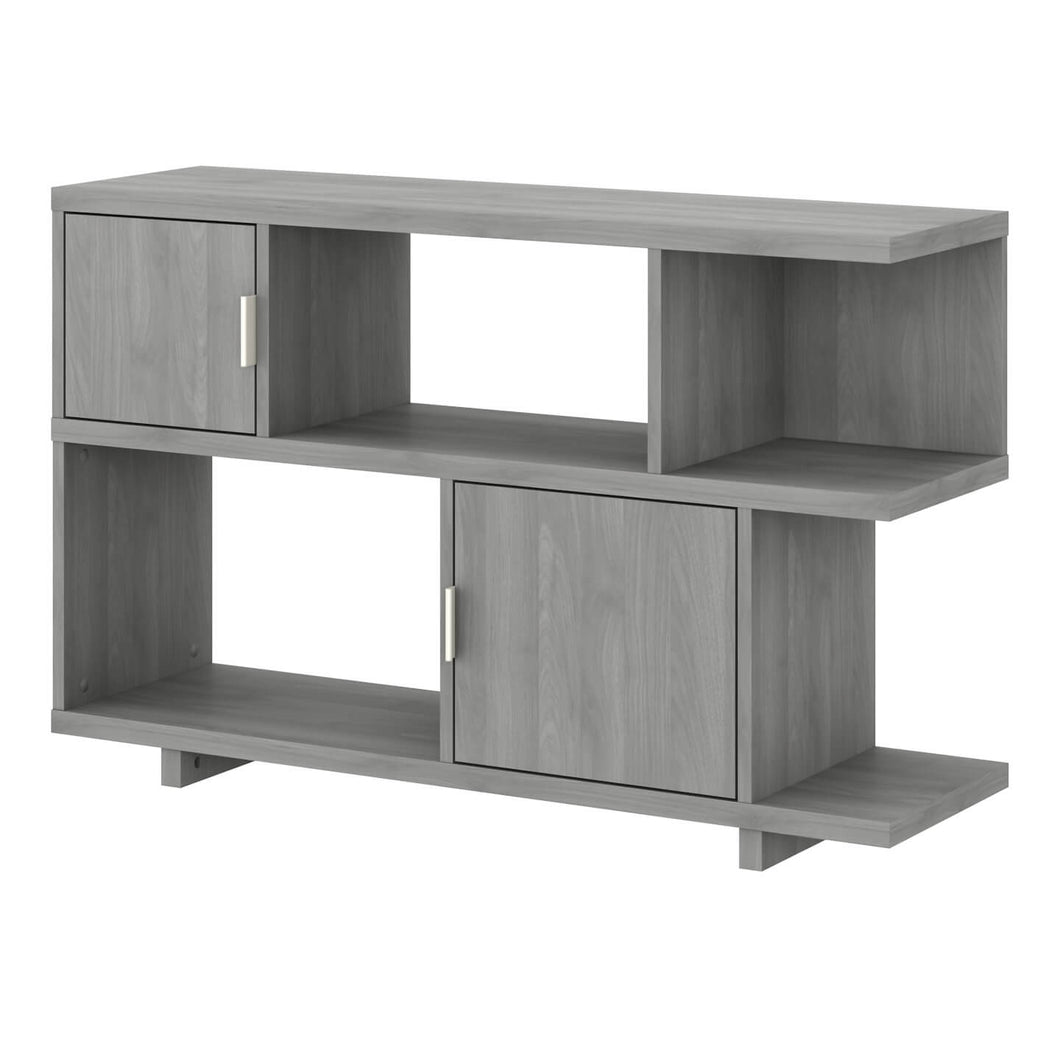 Low Geometric Bookcase with Doors