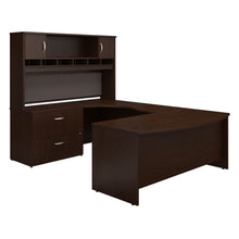 Load image into Gallery viewer, 72W Left Handed Bow Front U Shaped Desk with Storage
