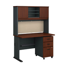 Load image into Gallery viewer, 48W Desk with Hutch and Mobile File Cabinet
