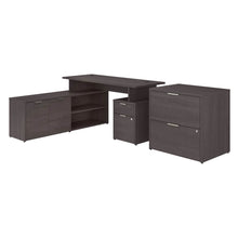 Load image into Gallery viewer, 60W L Shaped Desk with Drawers and Lateral File Cabinet

