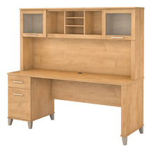 Load image into Gallery viewer, 72W Office Desk with Drawers and Hutch

