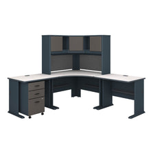 Load image into Gallery viewer, 84W x 84D Corner Desk with Hutch and Mobile File Cabinet
