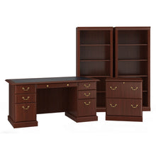 Load image into Gallery viewer, Executive Desk with File Cabinet and Bookcase Set
