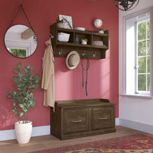 Load image into Gallery viewer, 40W Shoe Storage Bench with Doors and Wall Mounted Coat Rack
