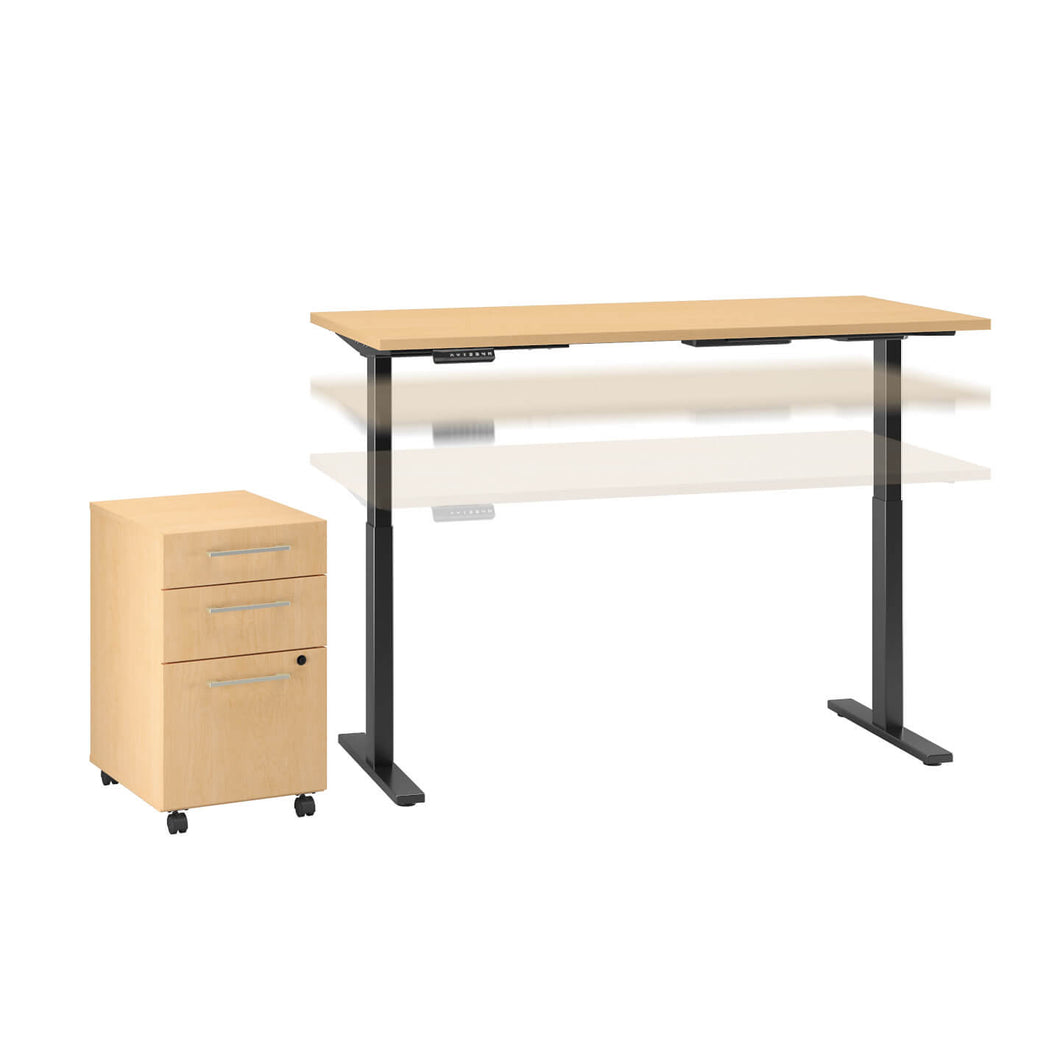 60W x 30D Electric Height Adjustable Standing Desk with Storage