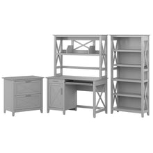 Load image into Gallery viewer, 48W Small Computer Desk with Hutch, Bookcase and Lateral File Cabinet
