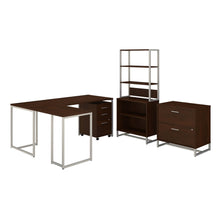 Load image into Gallery viewer, 72W L Shaped Desk with 30W Return, File Cabinets and Bookcase
