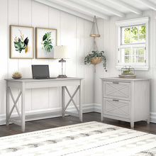 Load image into Gallery viewer, 48W Writing Desk with 2 Drawer Lateral File Cabinet
