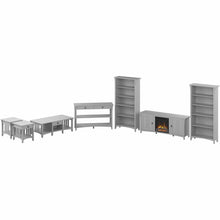 Load image into Gallery viewer, Electric Fireplace TV Stand with Bookcases and Occasional Tables
