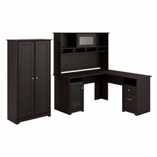 Load image into Gallery viewer, 60W L Shaped Computer Desk with Hutch and Tall Storage Cabinet
