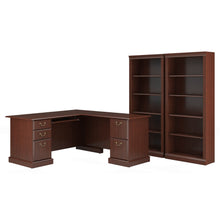 Load image into Gallery viewer, L Shaped Computer Desk and Bookcase Set
