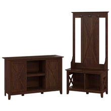 Load image into Gallery viewer, Entryway Storage Set with Hall Tree, Shoe Bench and 2 Door Cabinet
