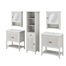 Load image into Gallery viewer, 64W Double Vanity Set with Sinks, Medicine Cabinets and Linen Tower
