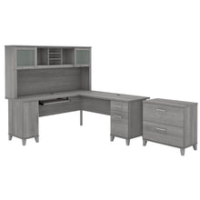Load image into Gallery viewer, 72W L Shaped Desk with Hutch and Lateral File Cabinet
