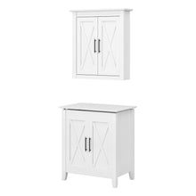 Load image into Gallery viewer, Laundry Hamper with Lid and Wall Cabinet with Doors
