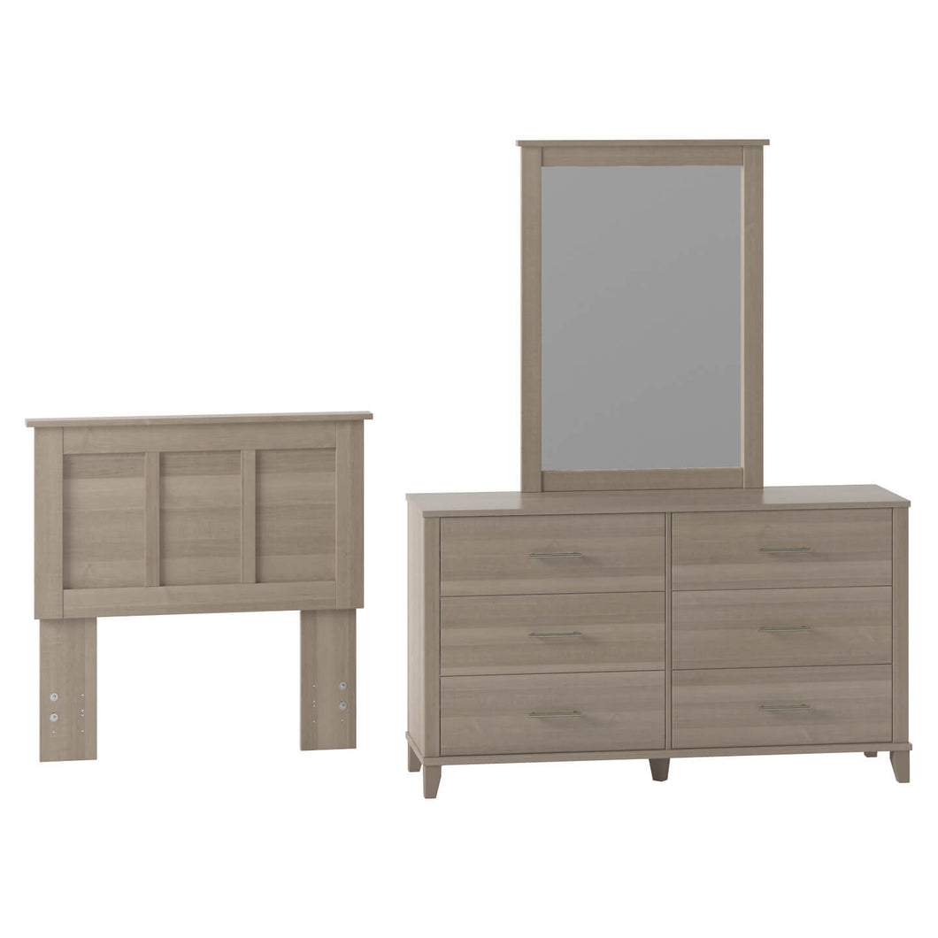 Dresser with Mirror and Twin Size Headboard