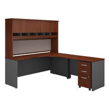 Load image into Gallery viewer, Right Handed Corner Desk, Hutch and Mobile File Cabinet
