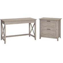 Load image into Gallery viewer, 48W Writing Desk with 2 Drawer Lateral File Cabinet
