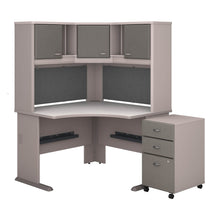 Load image into Gallery viewer, 48W Corner Desk with Hutch and Mobile File Cabinet
