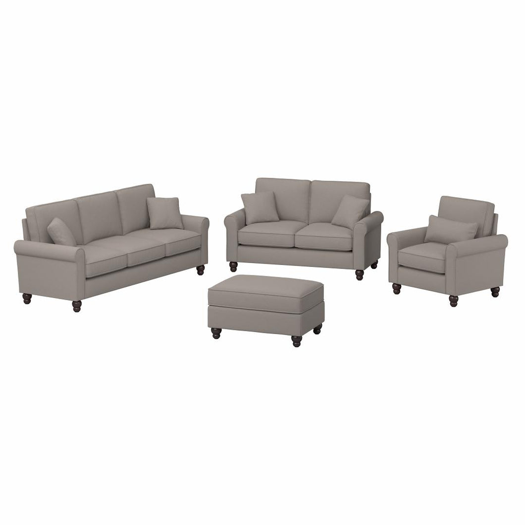 85W Sofa with Loveseat, Accent Chair, and Ottoman