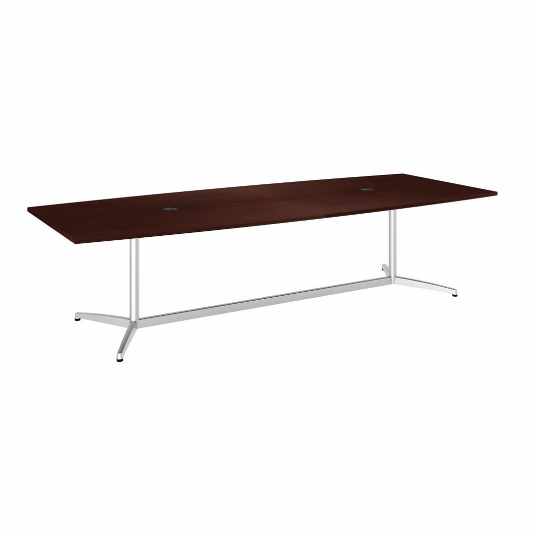 120W x 48D Boat Shaped Conference Table with Metal Base