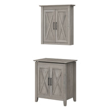 Load image into Gallery viewer, Laundry Hamper with Lid and Wall Cabinet with Doors

