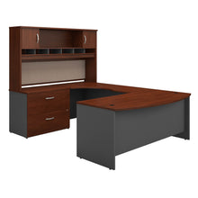Load image into Gallery viewer, 72W Left Handed Bow Front U Shaped Desk with Storage

