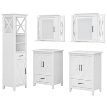 Load image into Gallery viewer, 48W Double Vanity Set with Sinks, Medicine Cabinets and Linen Tower
