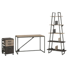 Load image into Gallery viewer, 50W Industrial Desk with A Frame Bookshelf and Mobile File Cabinet
