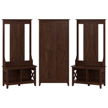 Load image into Gallery viewer, Entryway Storage Set with Hall Tree, Shoe Bench and Tall Cabinet
