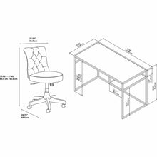 Load image into Gallery viewer, 48W Glass Top Writing Desk with Mid Back Tufted Office Chair
